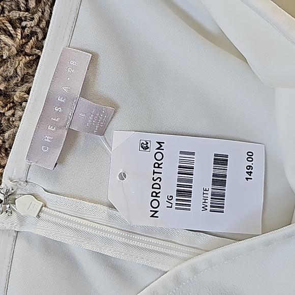 NWT Chelsea28 Jumpsuit Ivory Cloud White Off Shoulder Sweetheart Neck Jumper - Picture 7 of 9